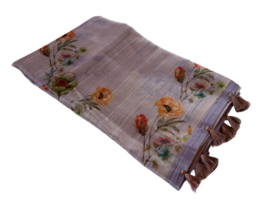 PINK FLORAL DESIGNED SAREE