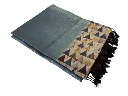 GRAY TRIANGLE DESIGNED SAREE